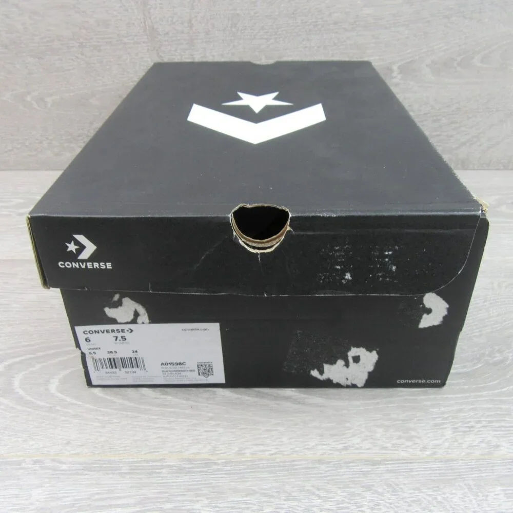 Converse Run Star Hike HI "Love" Sneakers Women's Size 7.5 Black Red NEW - Picture 14 of 16